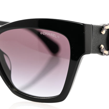 Chanel Acetate Square Cat Eye CC Sunglasses 5456-Q-A Black 7 of 8