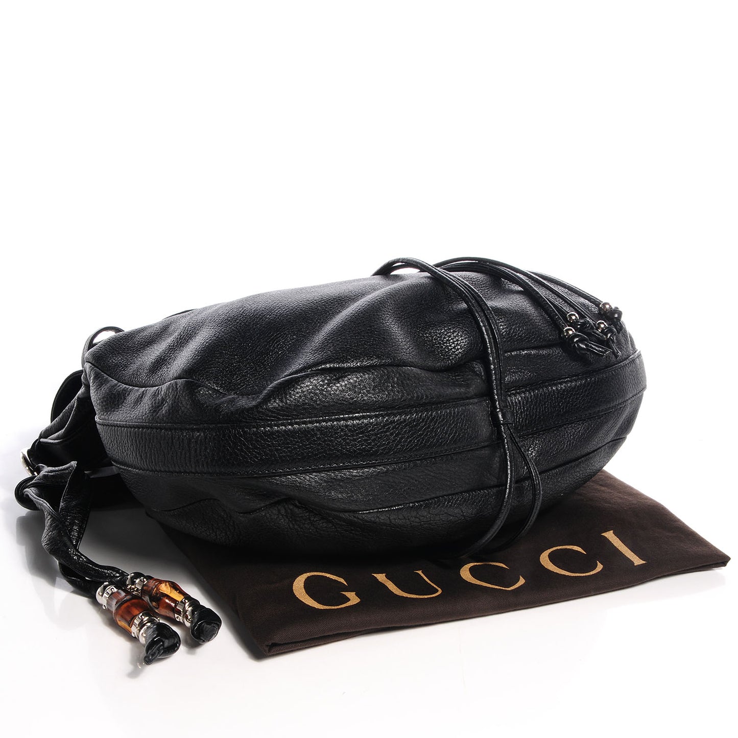 Leather Large Jungle Shoulder Bag Black