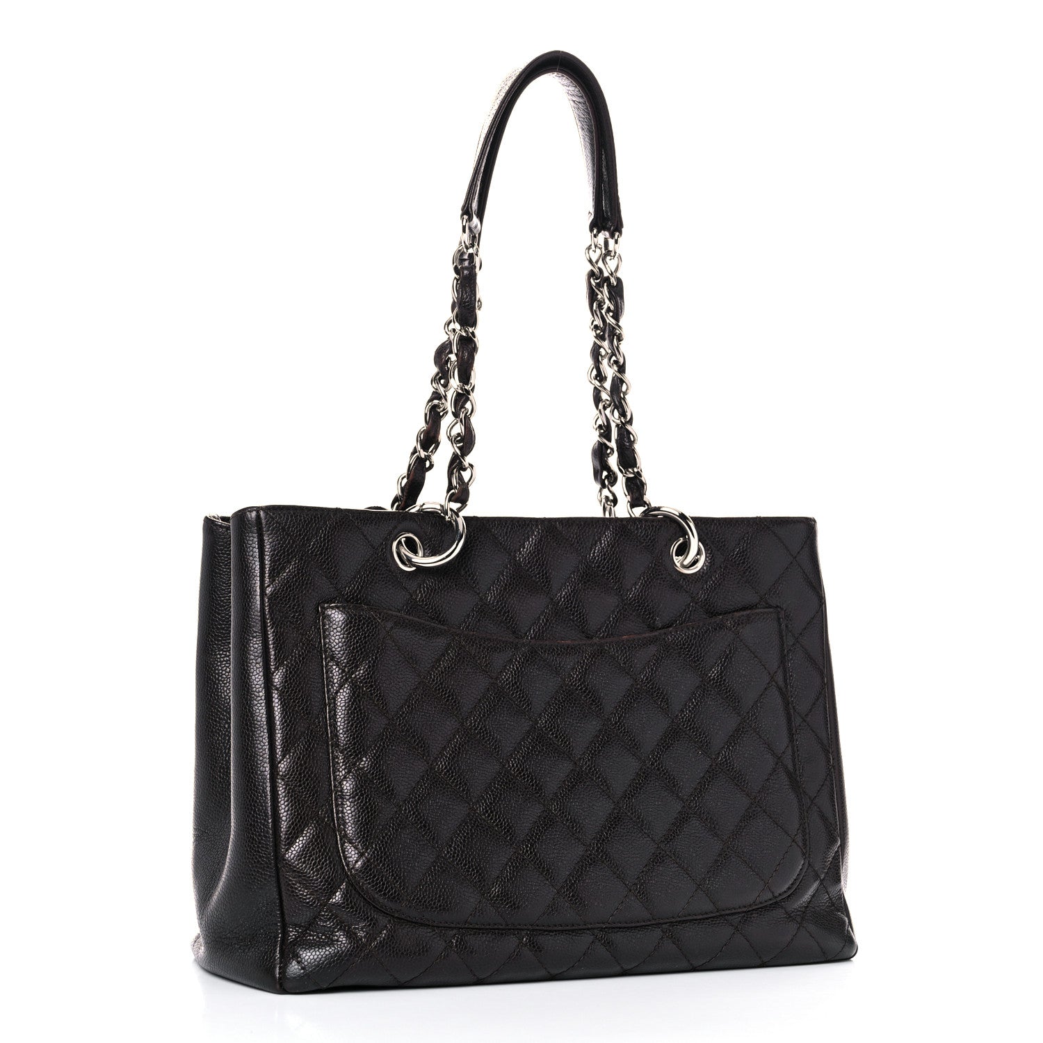 Chanel Caviar Quilted Grand Shopping Tote GST Dark Brown 3 of 26