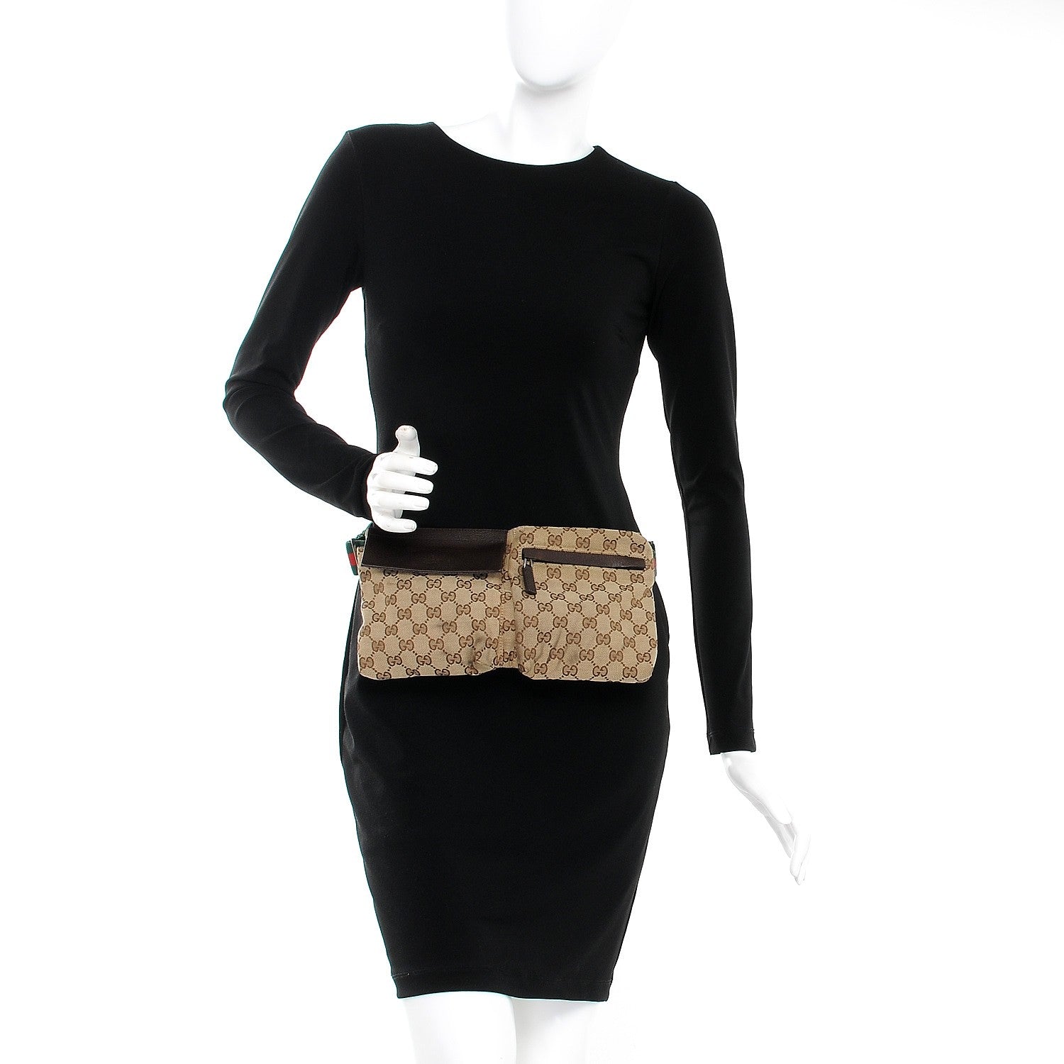 Gucci Monogram Web Belt Bag Dark Brown 2 of 9