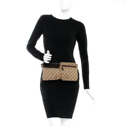 Gucci Monogram Web Belt Bag Dark Brown 2 of 9