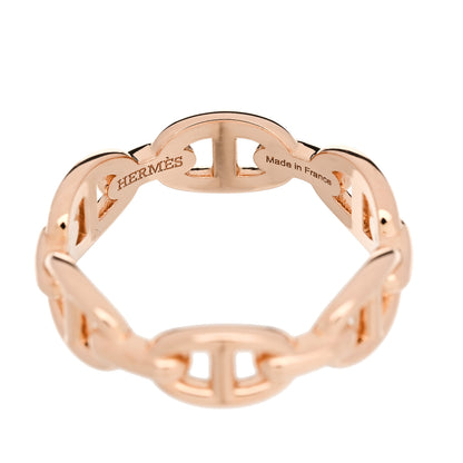 Hermes 18K Rose Gold PM Chaine d'Ancre Enchainee Ring 54 6.75 4 of 7