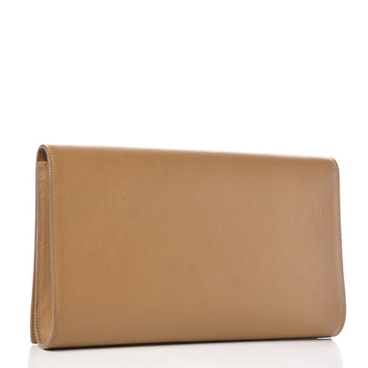 Saint Laurent Calfskin Monogram Large Belle De Jour Clutch Beige 3 of 9