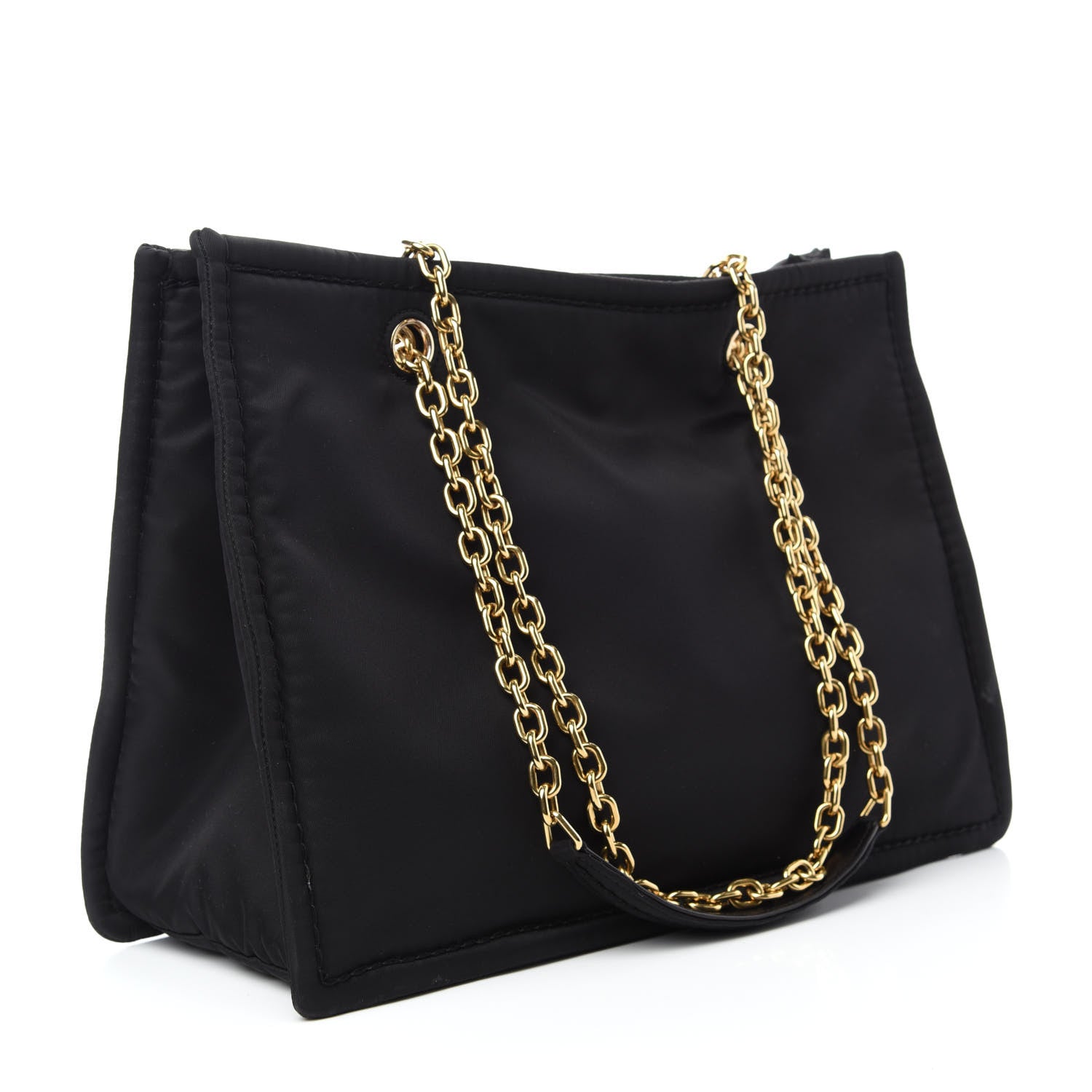 Prada Tessuto Nylon Chain Shoulder Bag Black 3 of 9
