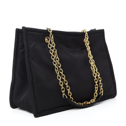 Prada Tessuto Nylon Chain Shoulder Bag Black 3 of 9