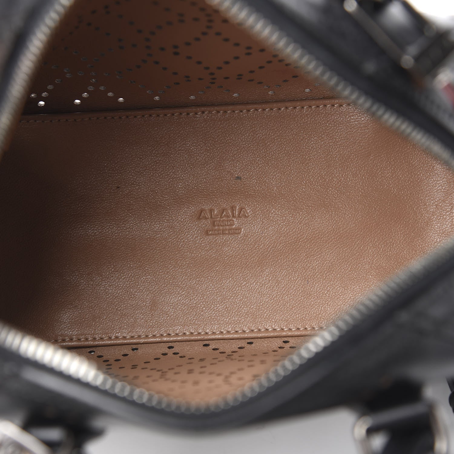 Alaia Calfskin Lux Laser Cut Arabesque Dome Bag Black 4 of 8