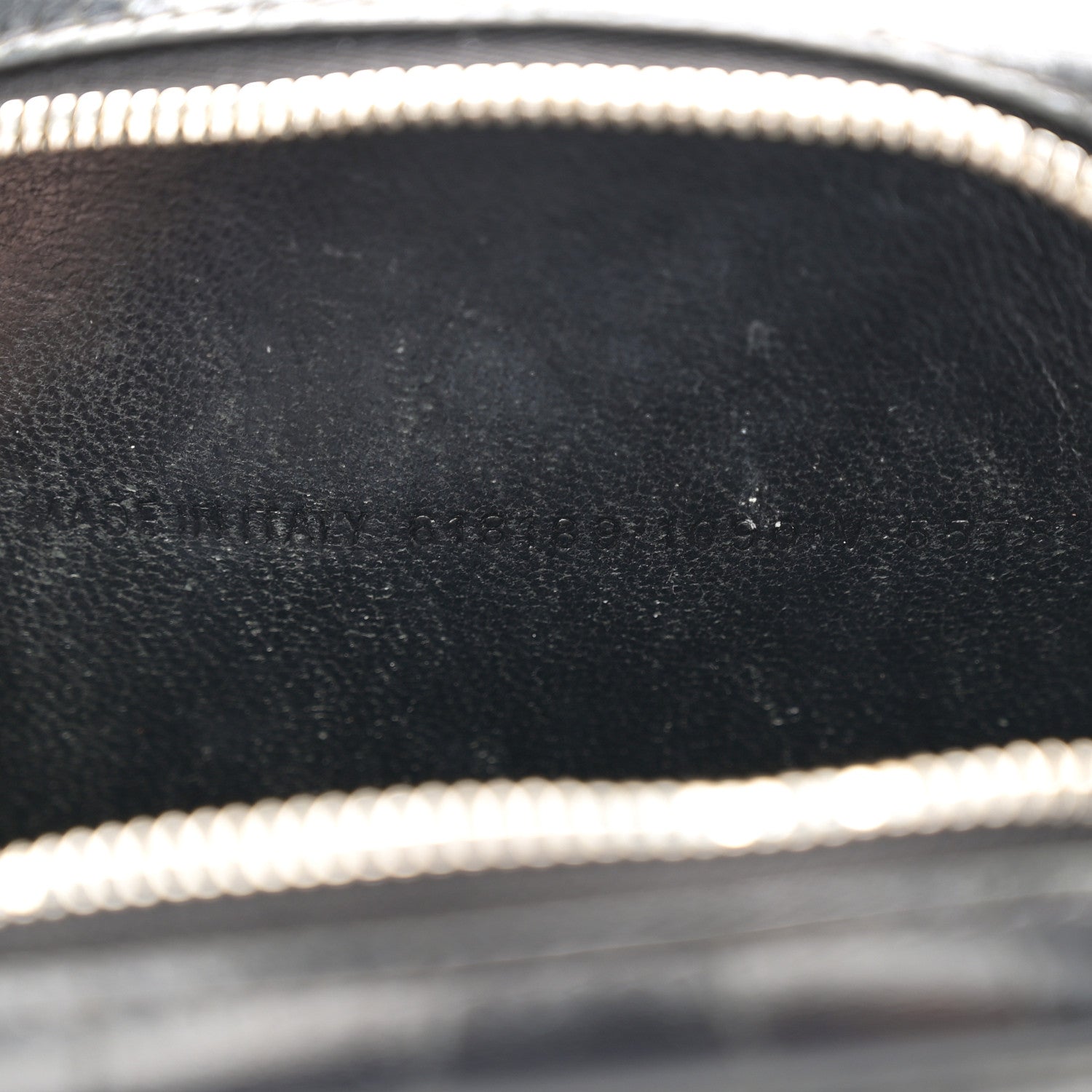 Balenciaga Shiny Calfskin Logo Crocodile Embossed Cash Phone Holder Bag Black White 14 of 14