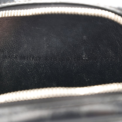 Balenciaga Shiny Calfskin Logo Crocodile Embossed Cash Phone Holder Bag Black White 14 of 14