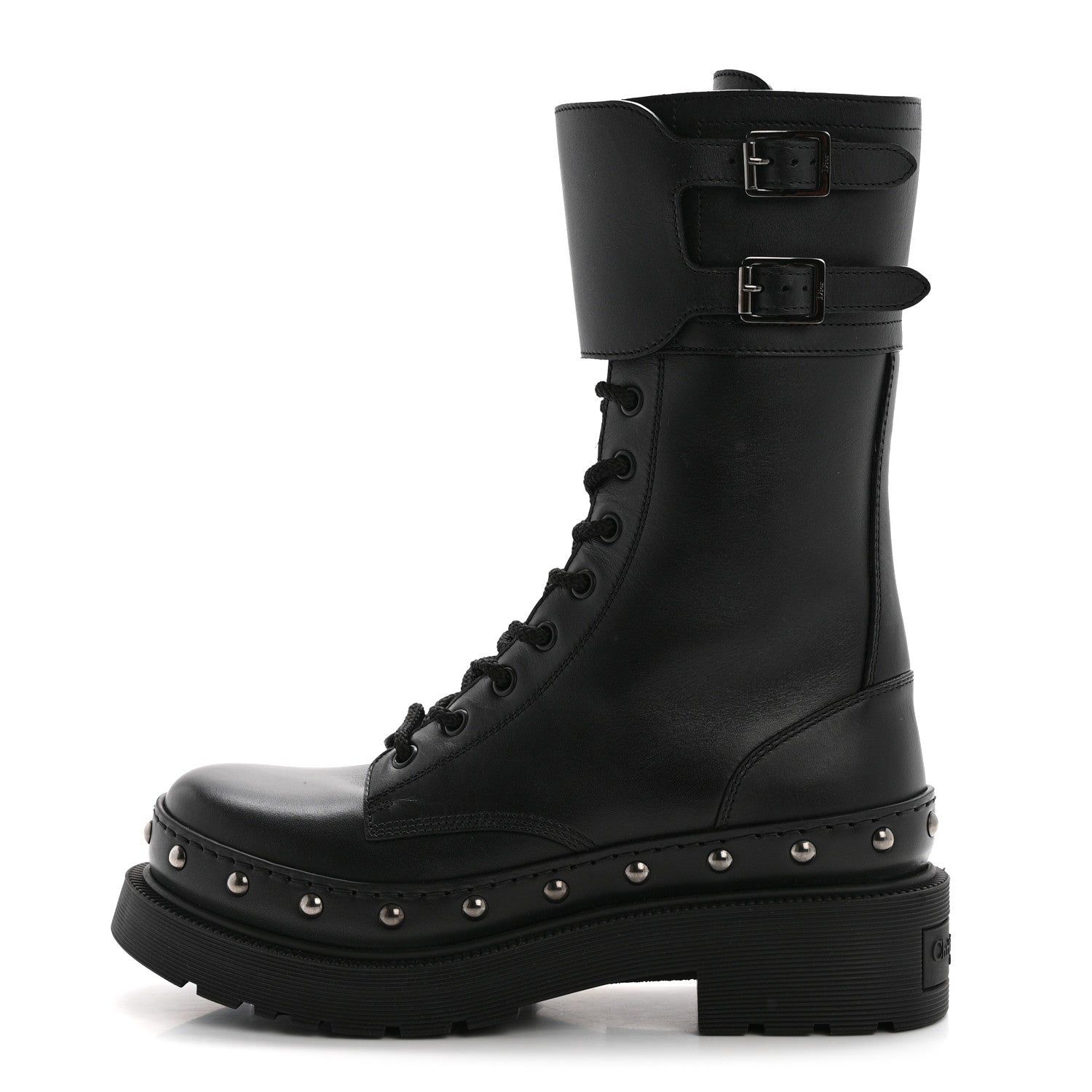 Christian Dior Calfskin Diorquake 25mm Combat Boots 38 Black 1 of 9