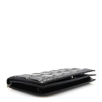 Christian Dior Patent Cannage Lady Dior Rendezvous Wallet On Chain Black 4 of 10