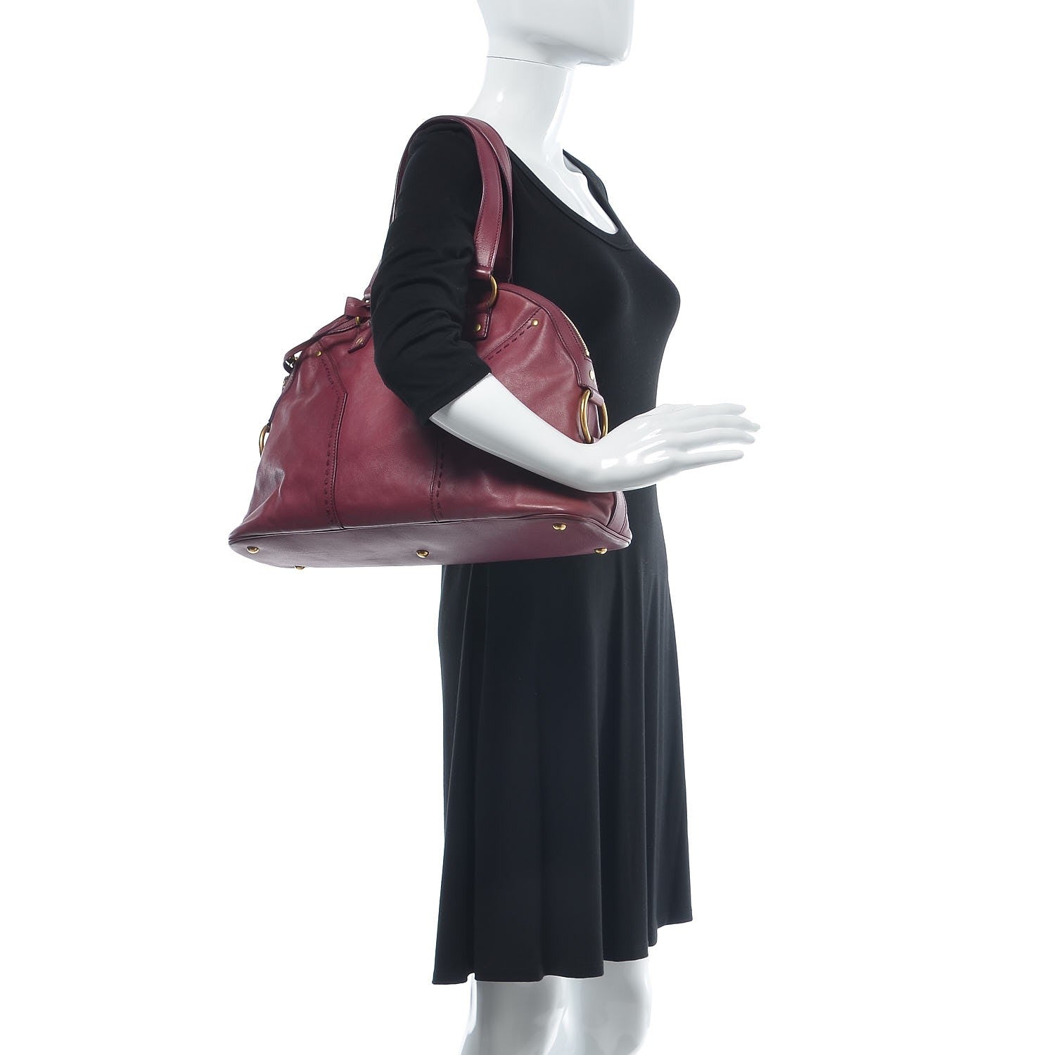 Saint Laurent Calfskin Large Muse Cherry 2 of 10