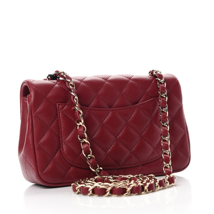 Chanel Lambskin Quilted Mini Rectangular Flap Burgundy 3 of 11