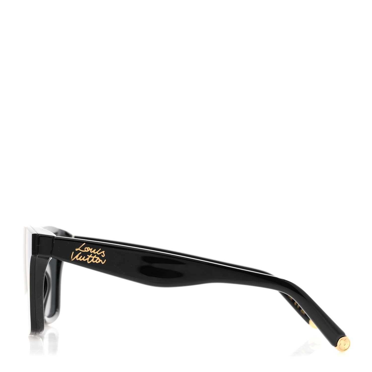 Louis Vuitton Acetate Nylon LV Script Square Sunglasses Z2970W Black 3 of 8