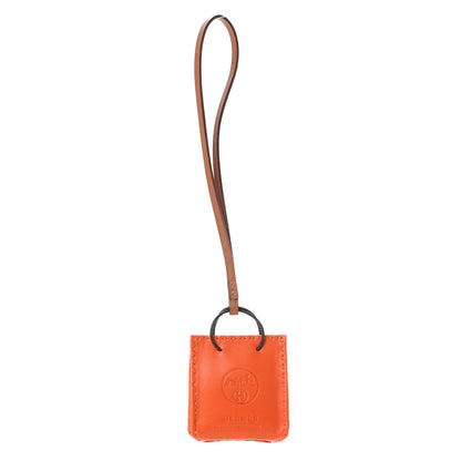 Hermes Milo Lambskin Swift Shopping Bag Charm Feu Gold 1 of 5