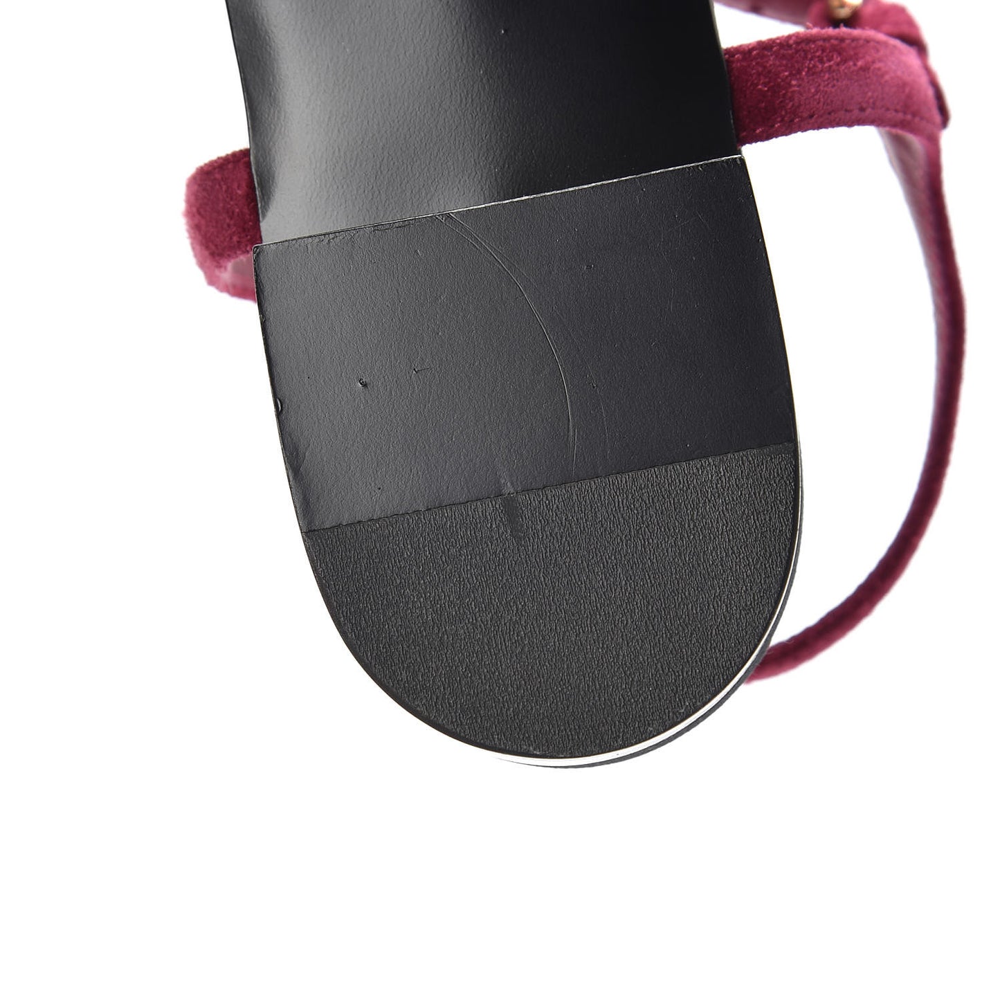 Suede Calfskin Camellia Thong Sandals 41 Dark Pink