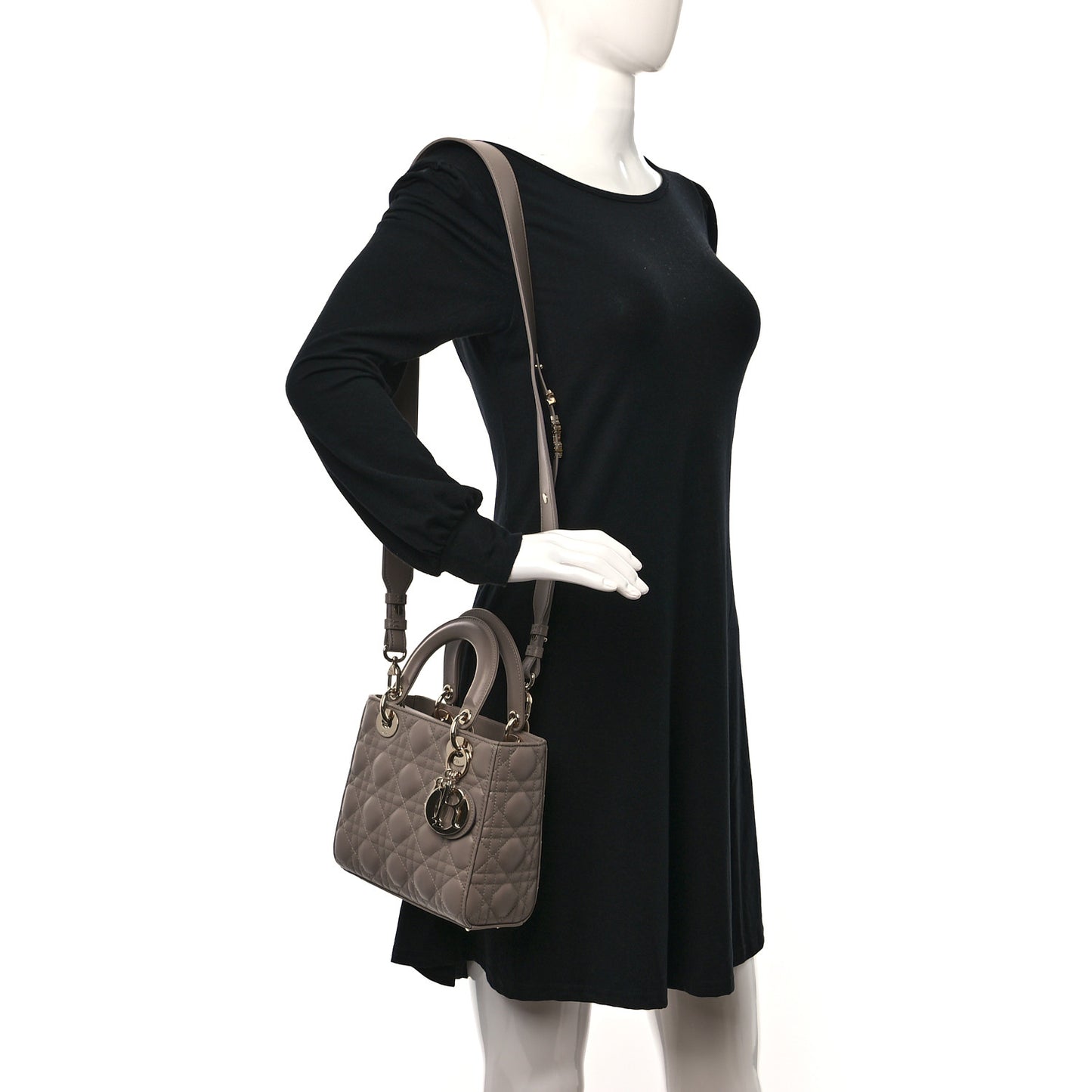 Lambskin Cannage Small My ABCDior Lady Dior Taupe