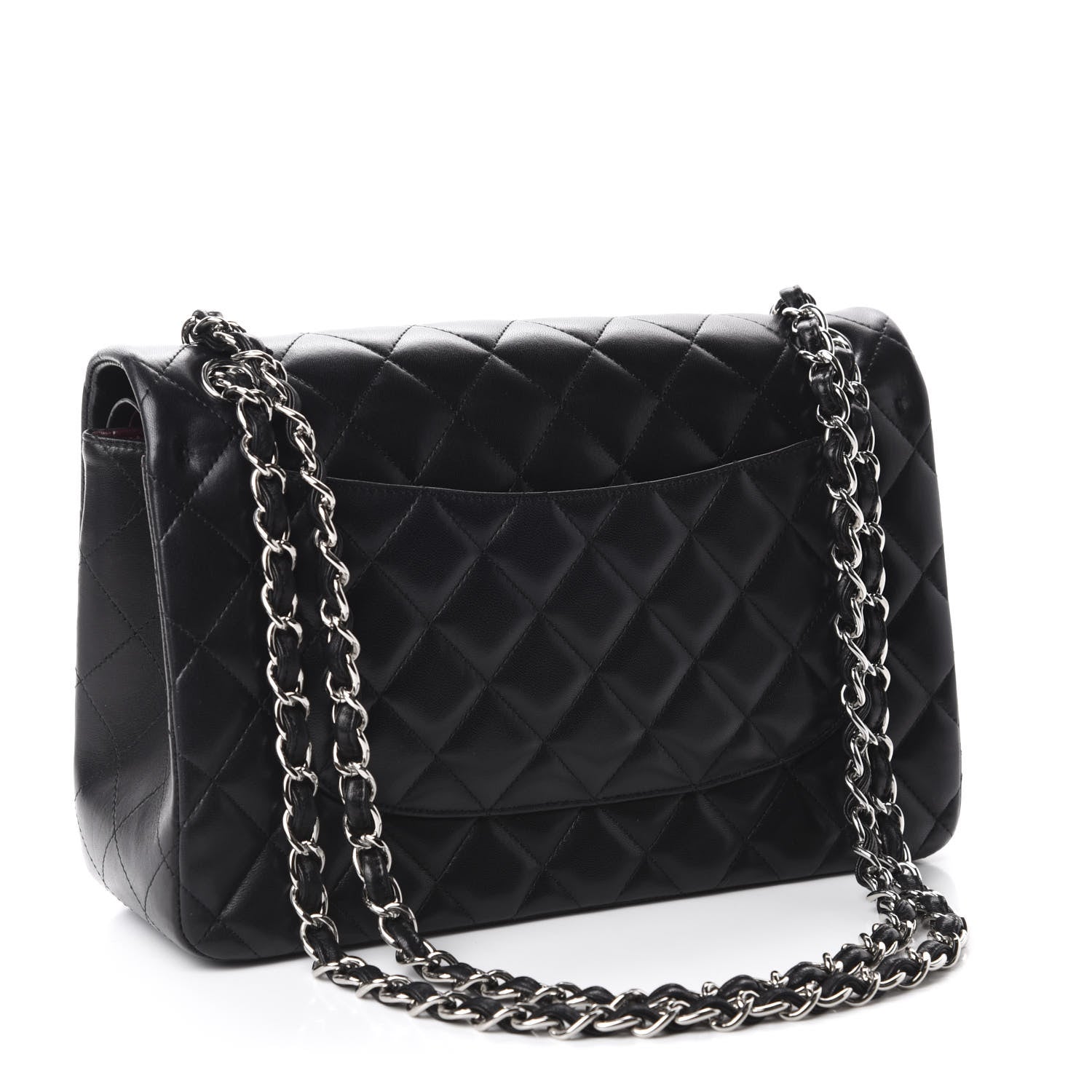 Chanel Lambskin Quilted Jumbo Double Flap Black 3 of 11
