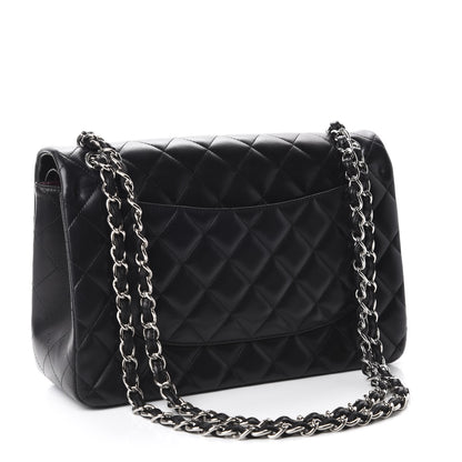 Chanel Lambskin Quilted Jumbo Double Flap Black 3 of 11