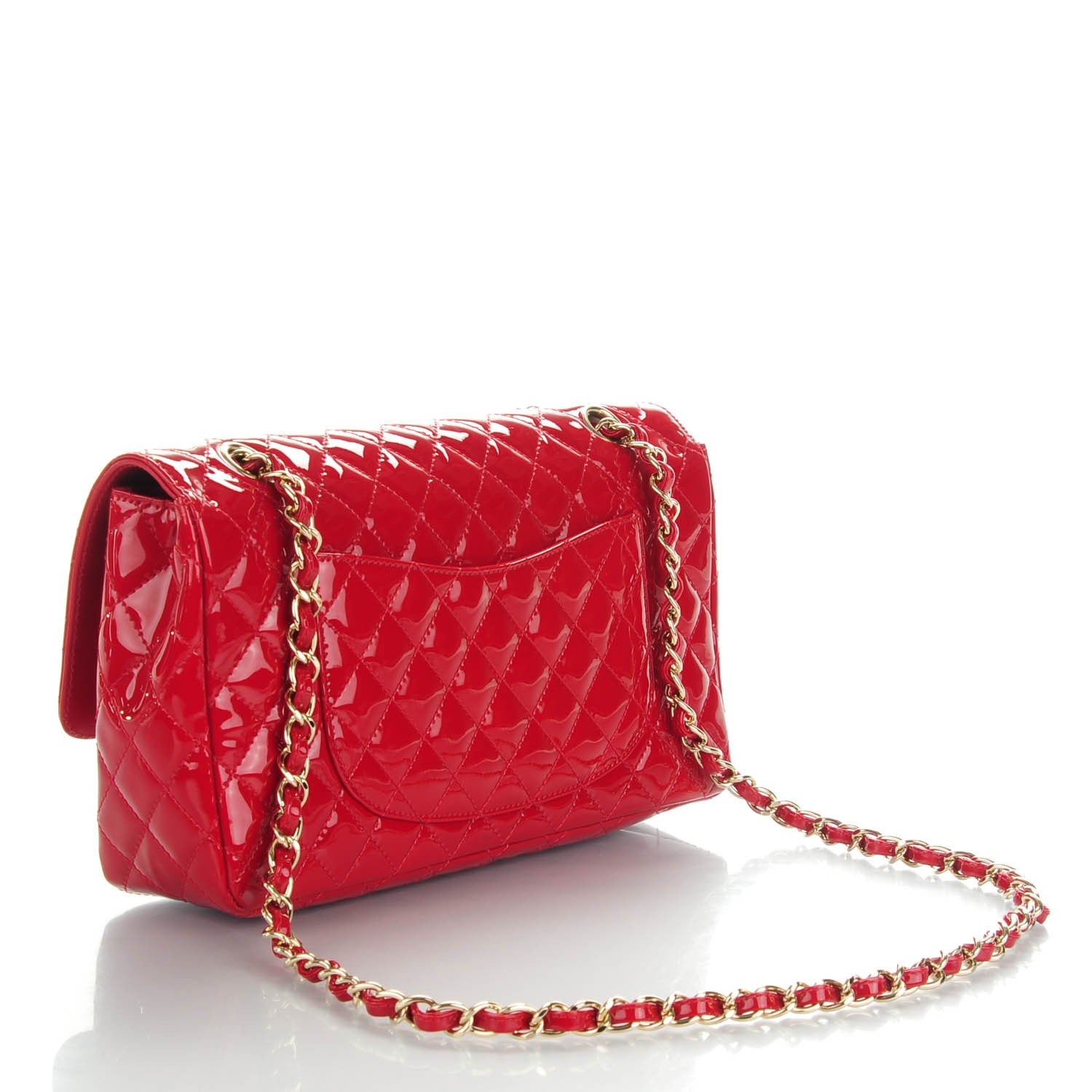 Chanel Patent Calfskin Quilted Valentine Charms Medium Single Flap Red 3 of 8