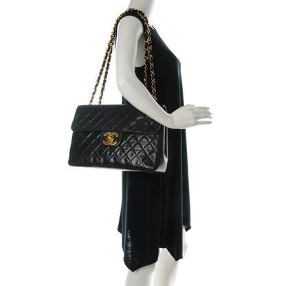 Chanel Lambskin Quilted XL Jumbo Single Flap Black 2 of 10