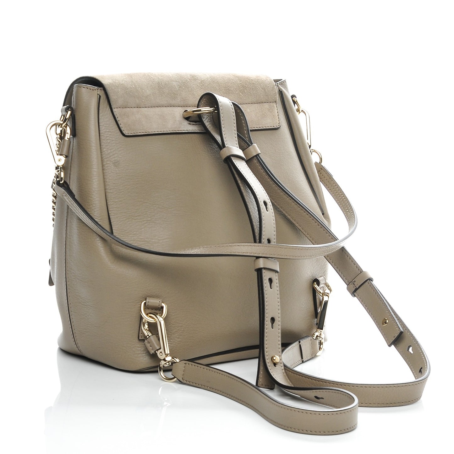 Suede Calfskin Medium Faye Backpack Motty Grey