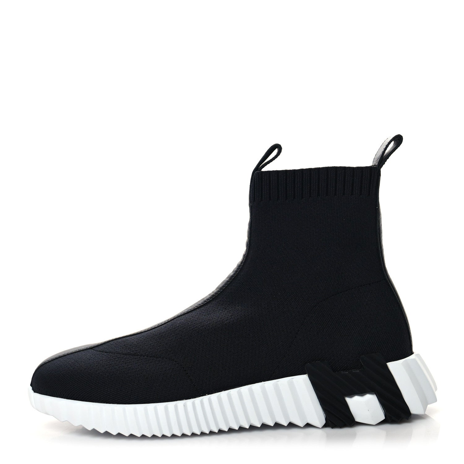 Hermes Technical Canvas Goatskin Fun Sneakers 39 Black White 1 of 8