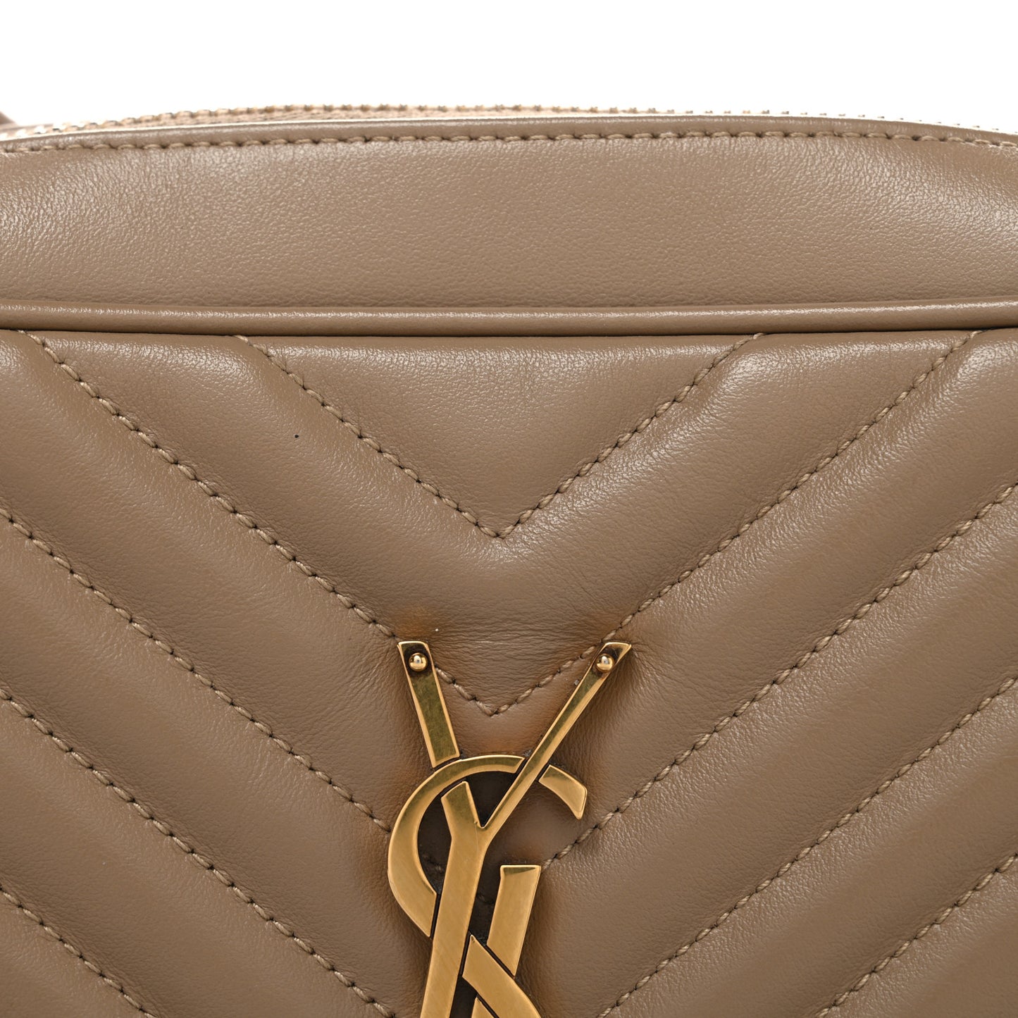 Calfskin Matelasse Monogram Lou Camera Bag Dark Latte