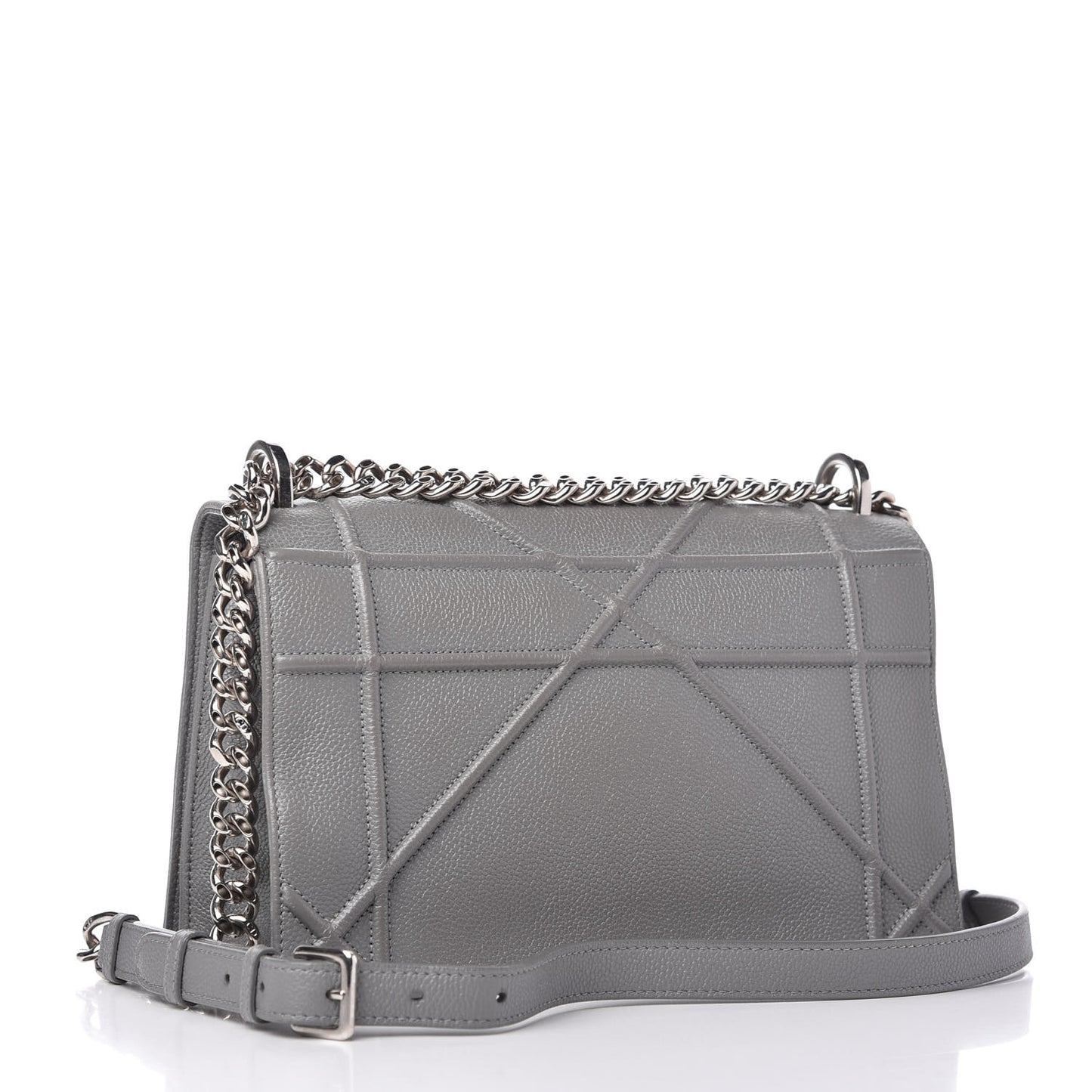 Grained Calfskin Medium Diorama Flap Bag Gris