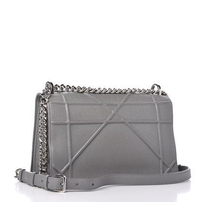 Christian Dior Grained Calfskin Medium Diorama Flap Bag Gris 3 of 13