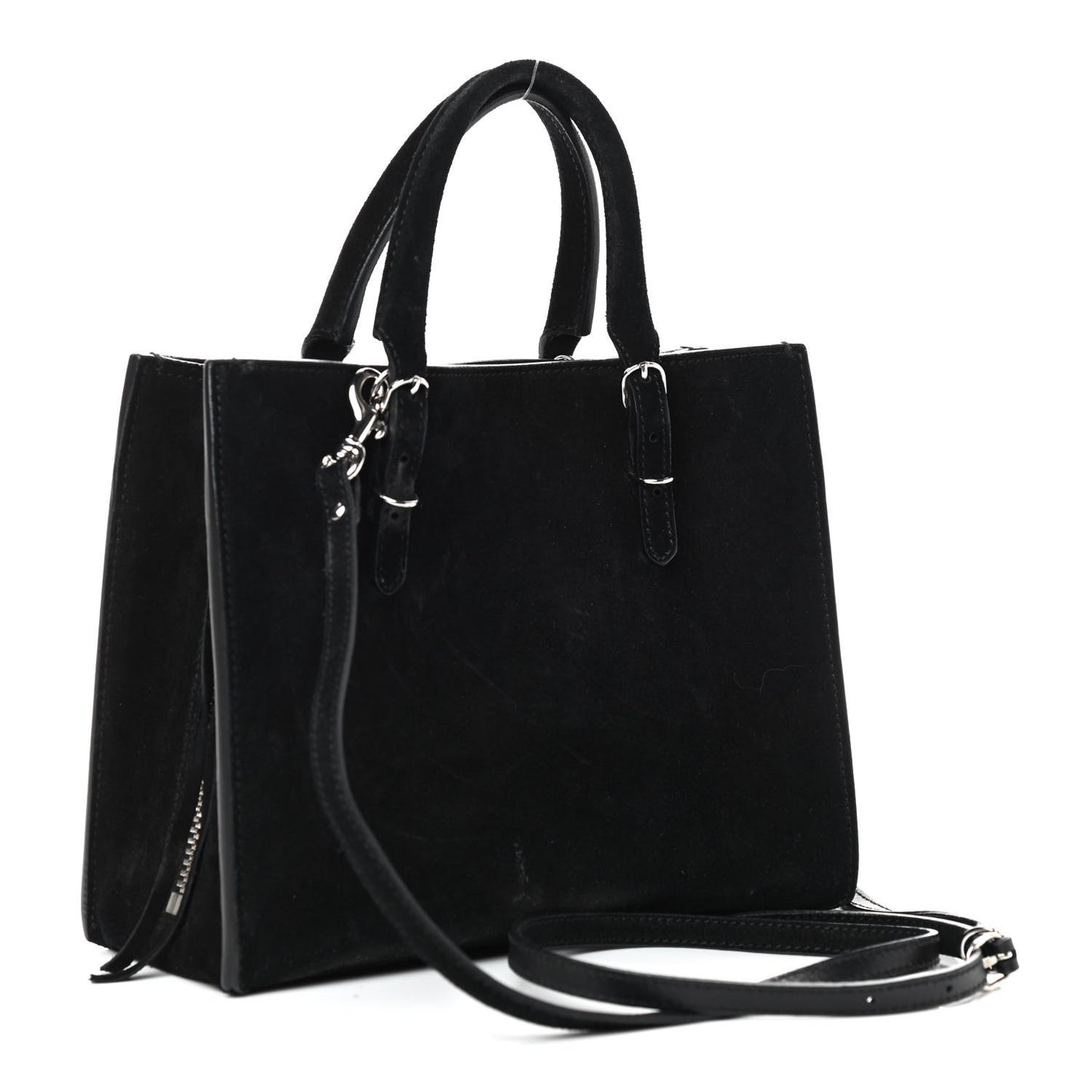 Baby Daim Suede Papier Mini A4 Zip Around Tote Black