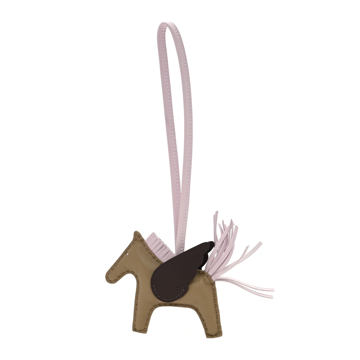 Milo Lambskin Grigri Rodeo Pegase Horse Bag Charm PM Beige Marfa Mauve Pale Moka