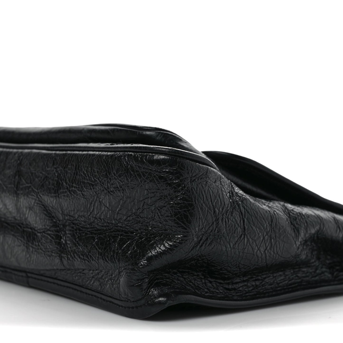 Crinkled Calfskin Matelasse Monogram Medium Niki Chain Satchel Black