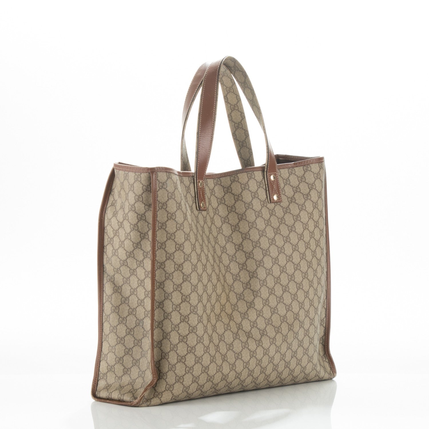 Gucci GG Plus Monogram Large Signature Web Loop Tote Brown 3 of 7