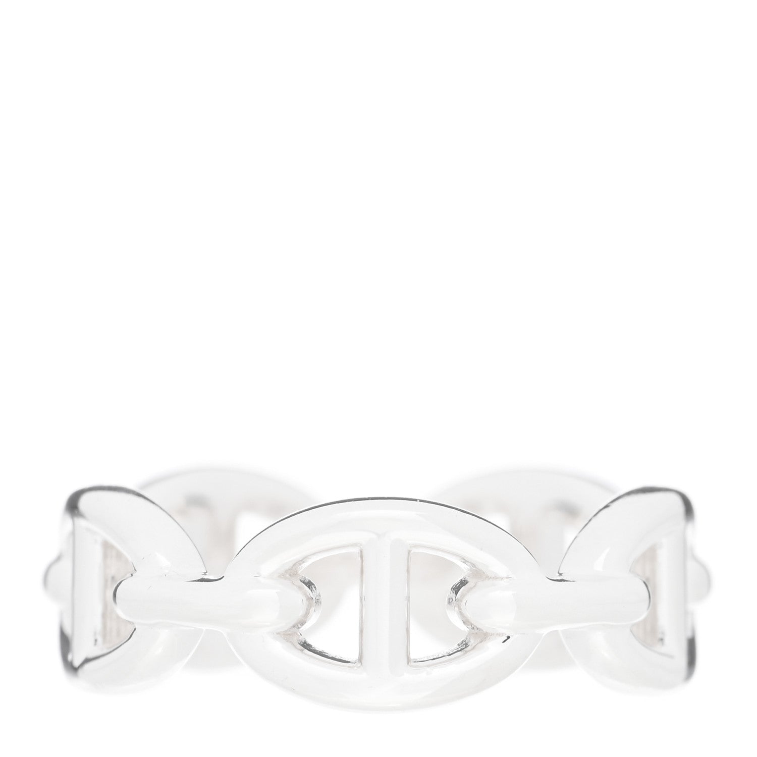 Hermes Sterling Silver PM Chaine d'Ancre Enchainee Band Ring 53 6.5 1 of 5