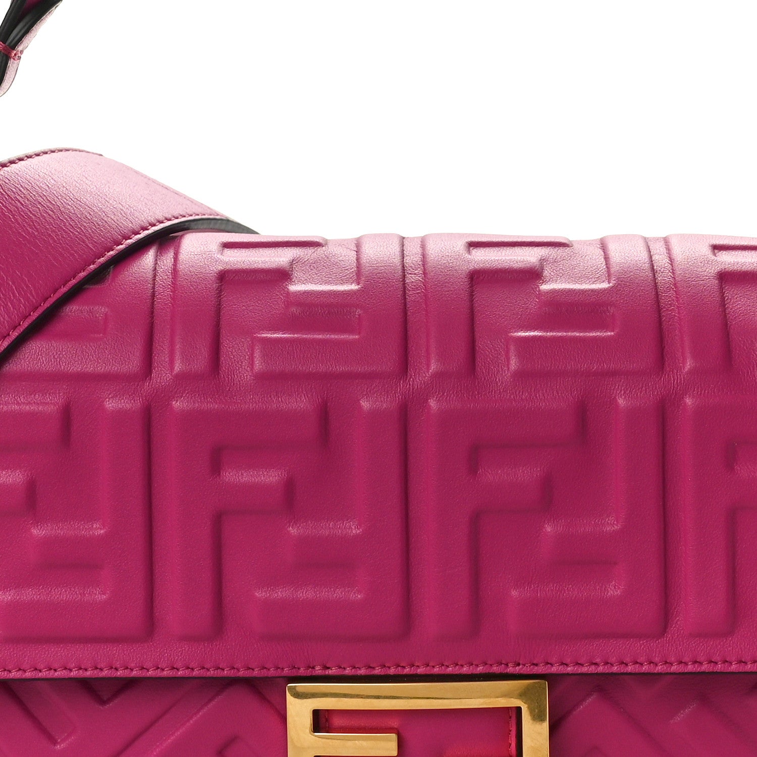 Fendi Nappa FF 1974 Embossed Baguette Ciclamino Pilar 8 of 10
