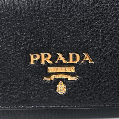 Prada Vitello Daino Chain Wallet Black 7 of 12