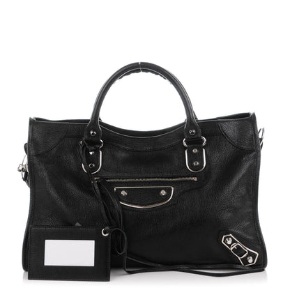 Balenciaga Chevre Silver Metallic Edge Hardware City Black 1 of 8