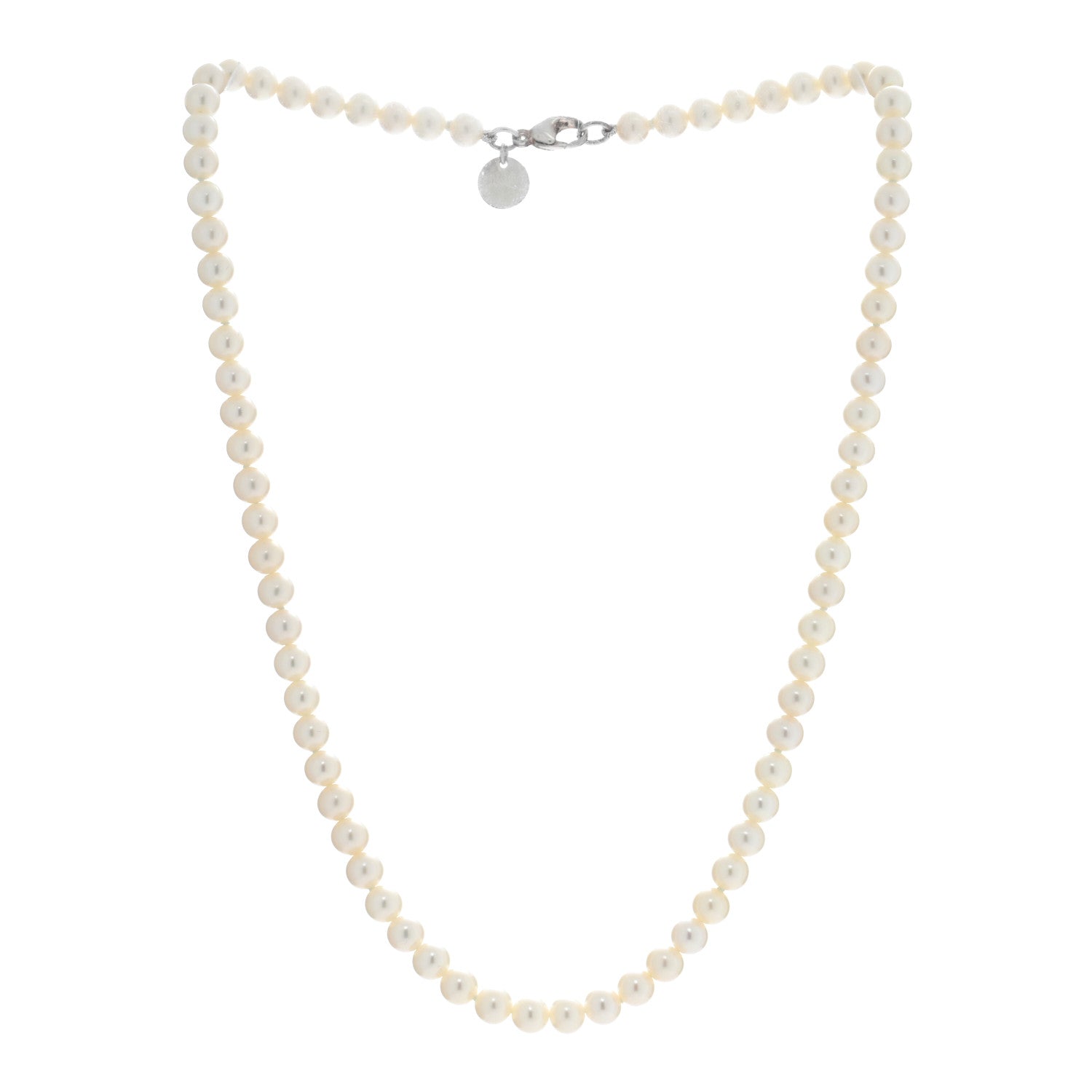 Tiffany Sterling Silver Freshwater Pearl 5-6mm Ziegfeld Necklace 2 of 5
