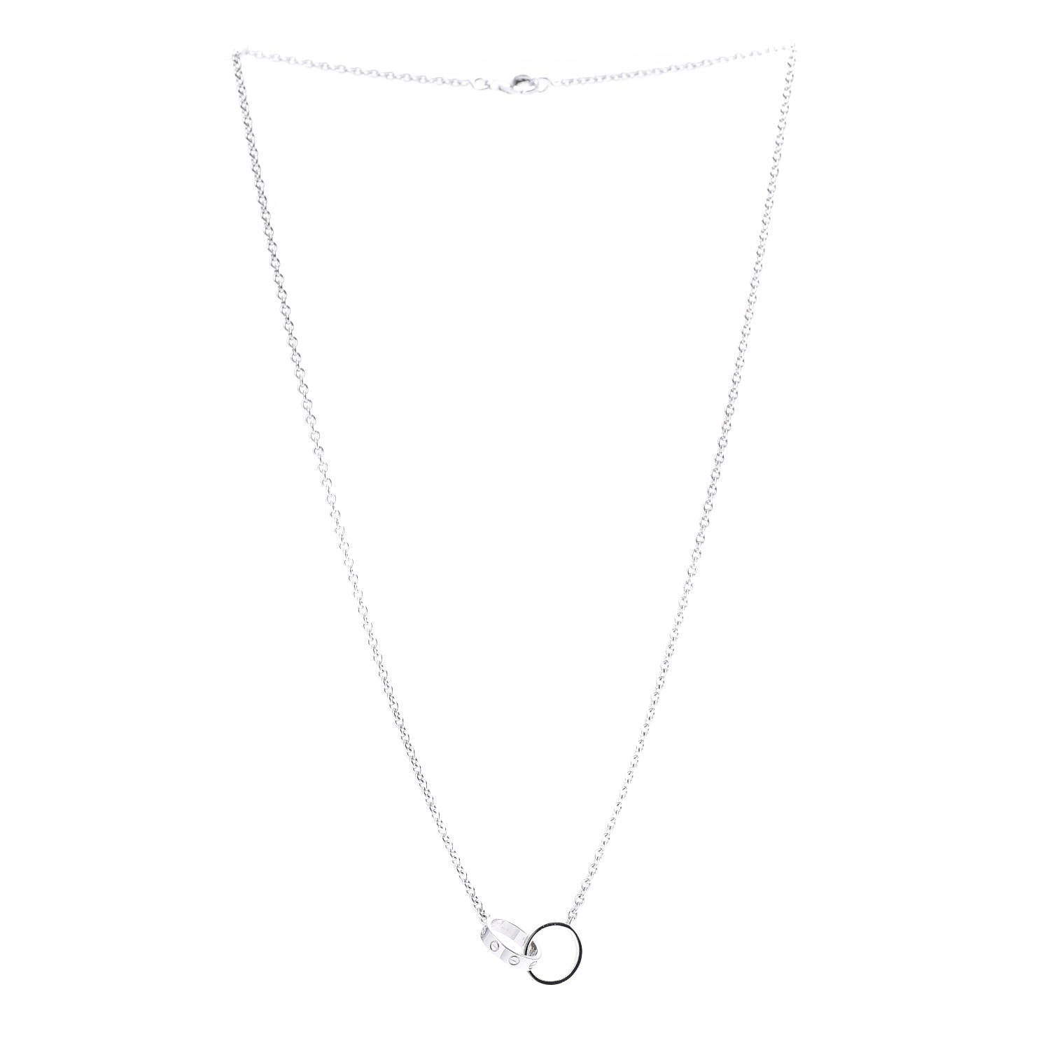 Cartier 18K White Gold Interlocking LOVE Necklace 3 of 6