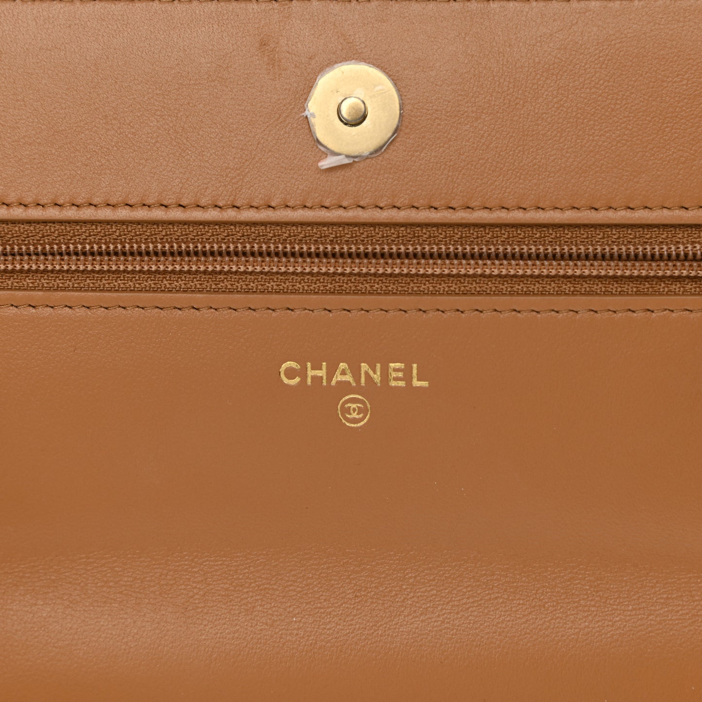 Lambskin Quilted Chanel 19 Wallet On Chain WOC Brown