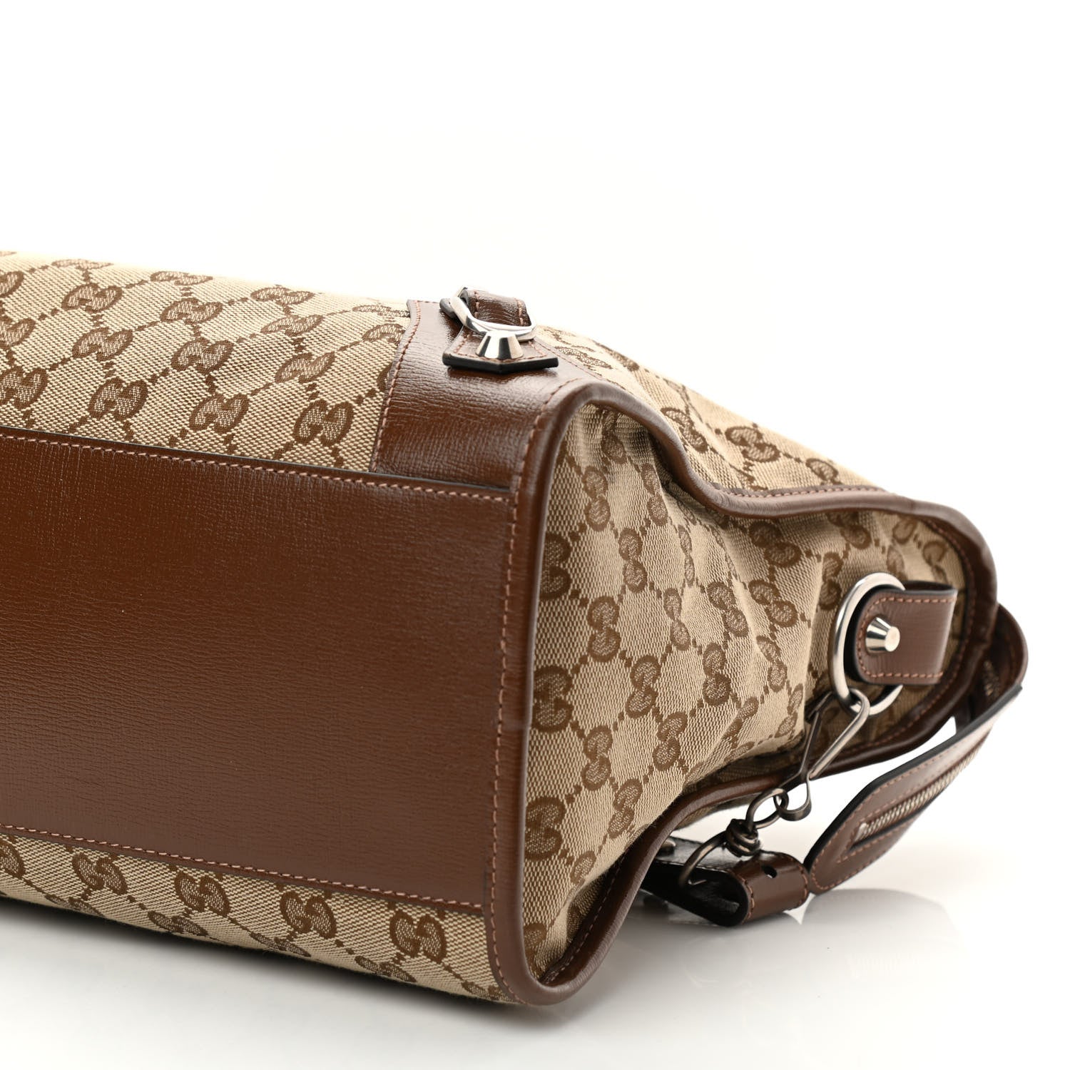 Balenciaga X GUCCI GG Monogram Azalea Calfskin Neo Classic Silver Hardware Medium City Beige Ebony Brown Sugar 10 of 10