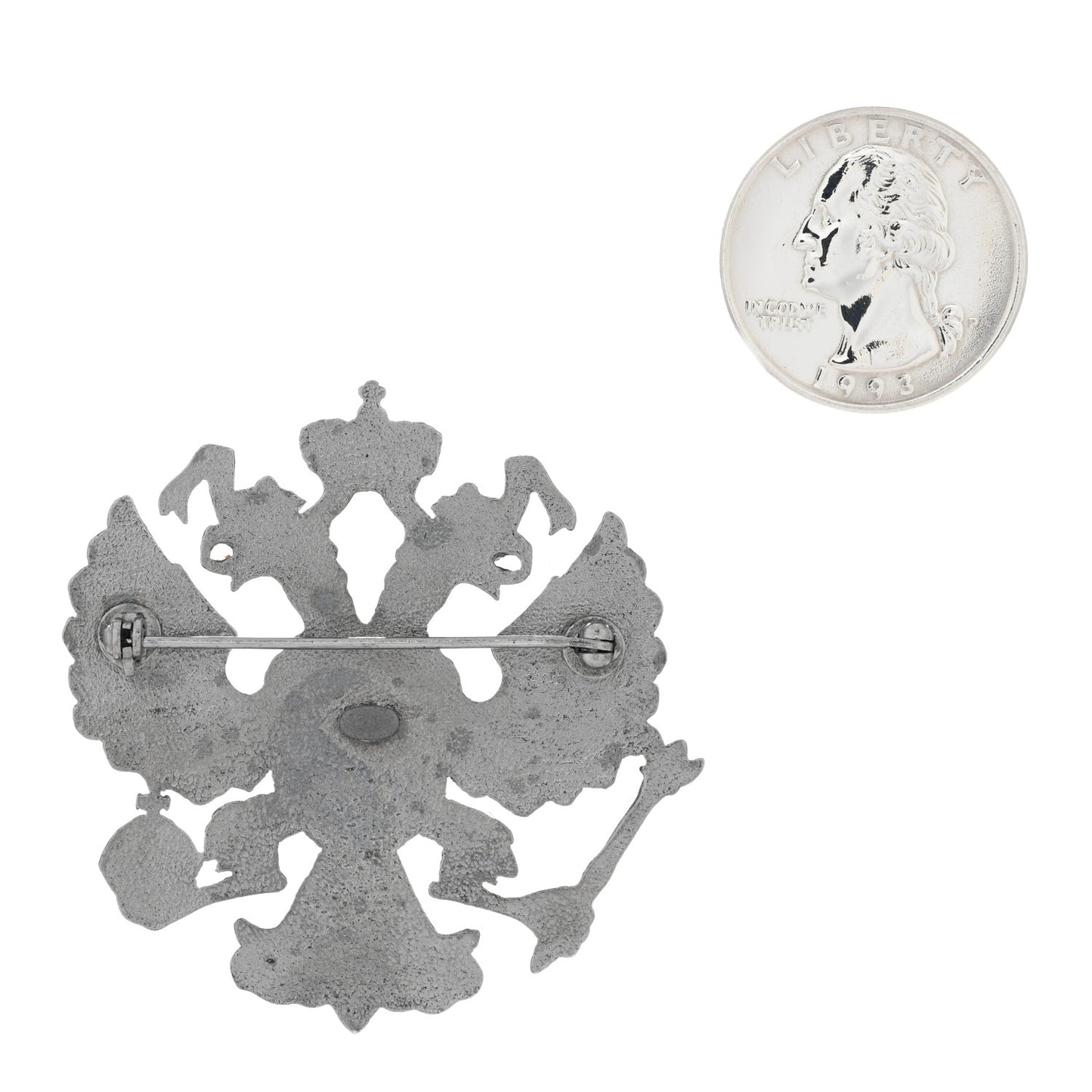 Metal Paris Moscow Eagle Brooch Silver