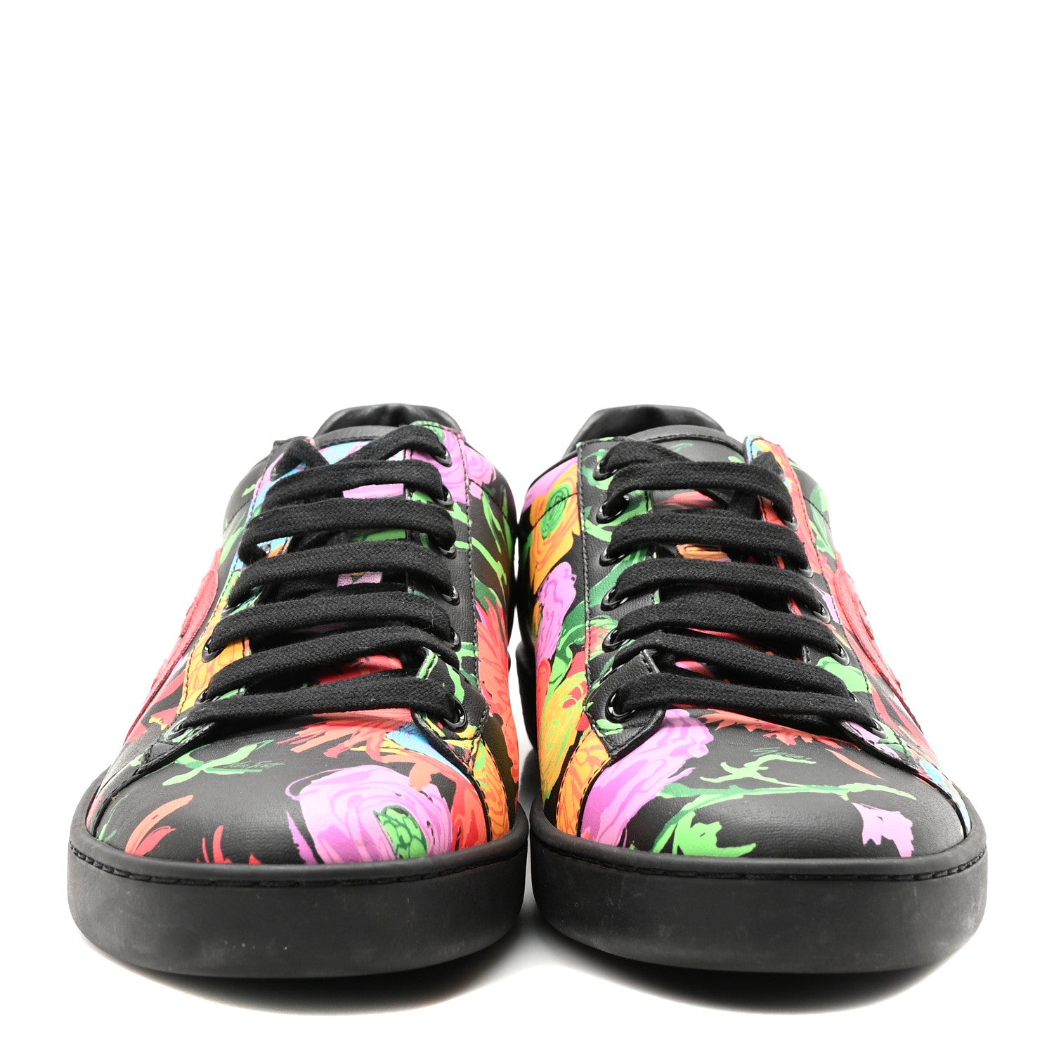 Gucci X KEN SCOTT Canvas Infinity Jenni Womens Ace Sneakers 38.5 Black Pink Hibiscus Red Blue Shine Purple 3 of 9
