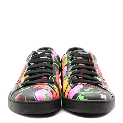 Gucci X KEN SCOTT Canvas Infinity Jenni Womens Ace Sneakers 38.5 Black Pink Hibiscus Red Blue Shine Purple 3 of 9
