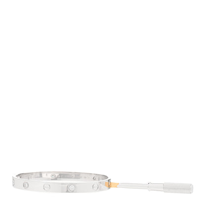 Cartier 18K White Gold 4 Diamond LOVE Bracelet 17 3 of 5