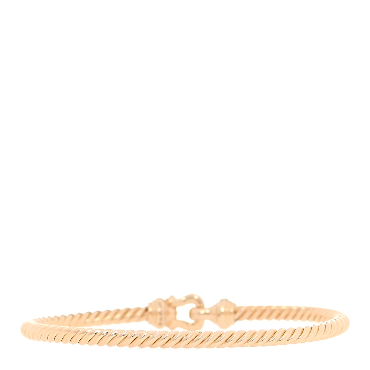 18K Yellow Gold Diamond 3.5mm Cable Buckle Bracelet