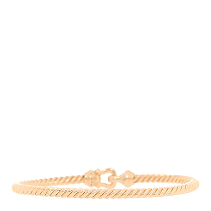 David Yurman 18K Yellow Gold Diamond 3.5mm Cable Buckle Bracelet 3 of 5