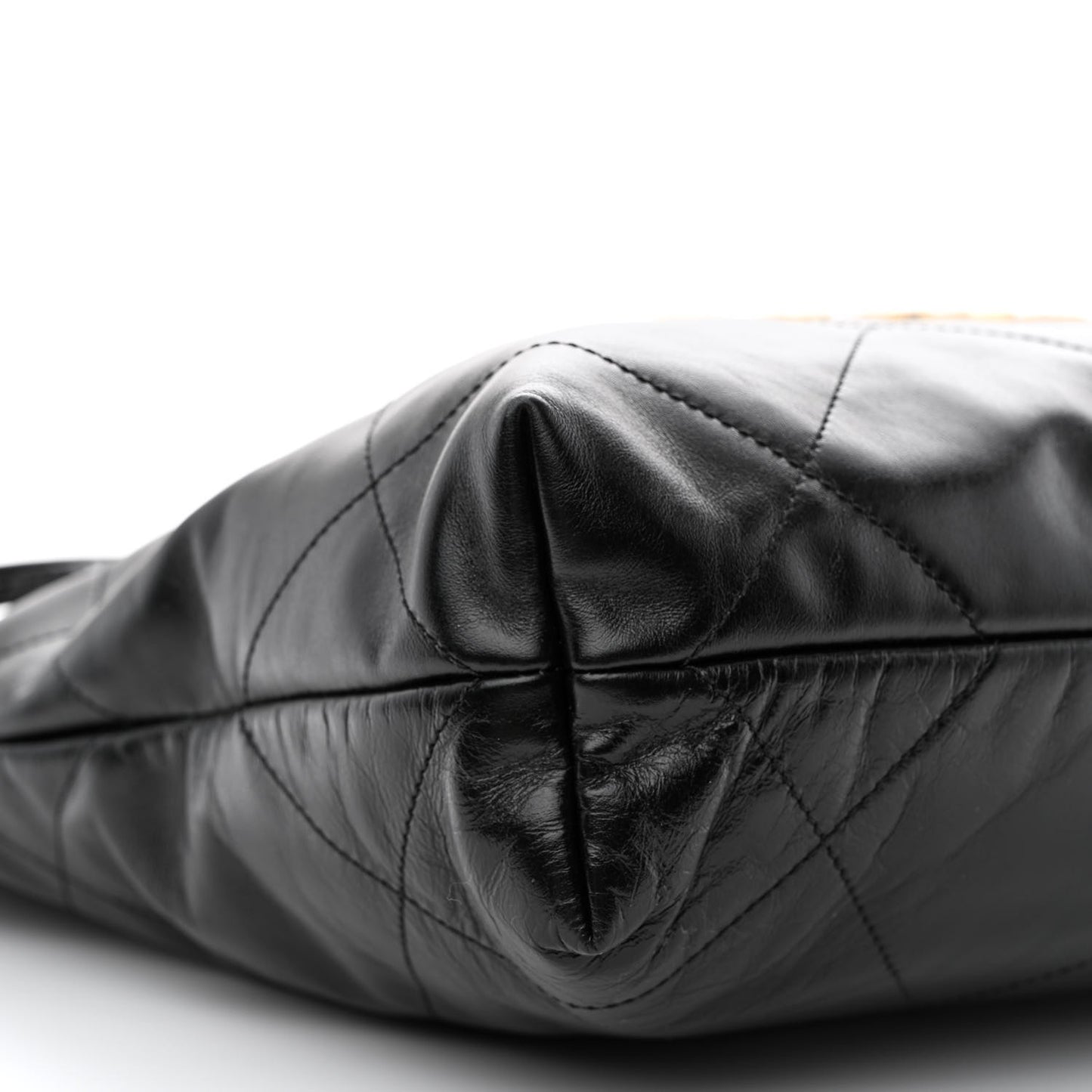 Shiny Calfskin Quilted Small Chanel 22 Black