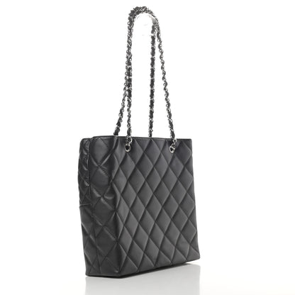 Chanel Calfskin Quilted In The Business North South Tote Black 3 of 11