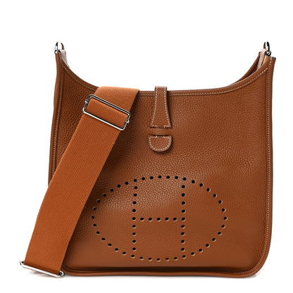 Hermes Taurillon Clemence Evelyne III PM Gold 1 of 9
